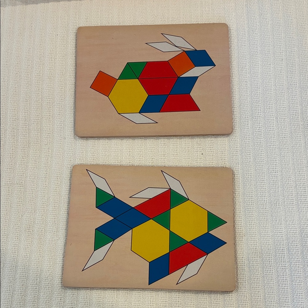 Colorful Wooden Pattern Blocks Set - Picture 3 of 5